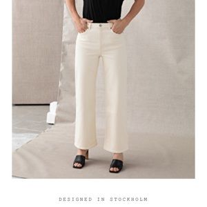 & Other Stories Creme High Waisted Flare Jean